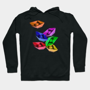 Bunch of colored paper boats Hoodie
